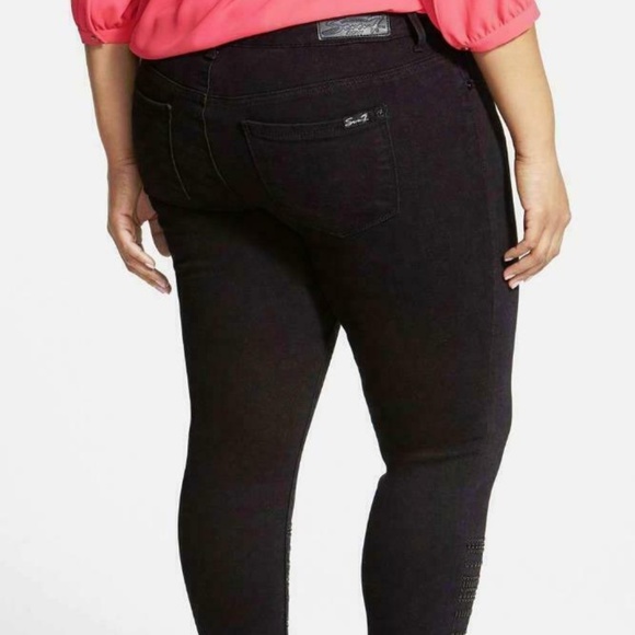 (NWT) Seven7 Women's Skinny Studded Jeans Black Raven Denim Size 24 - Picture 10 of 14